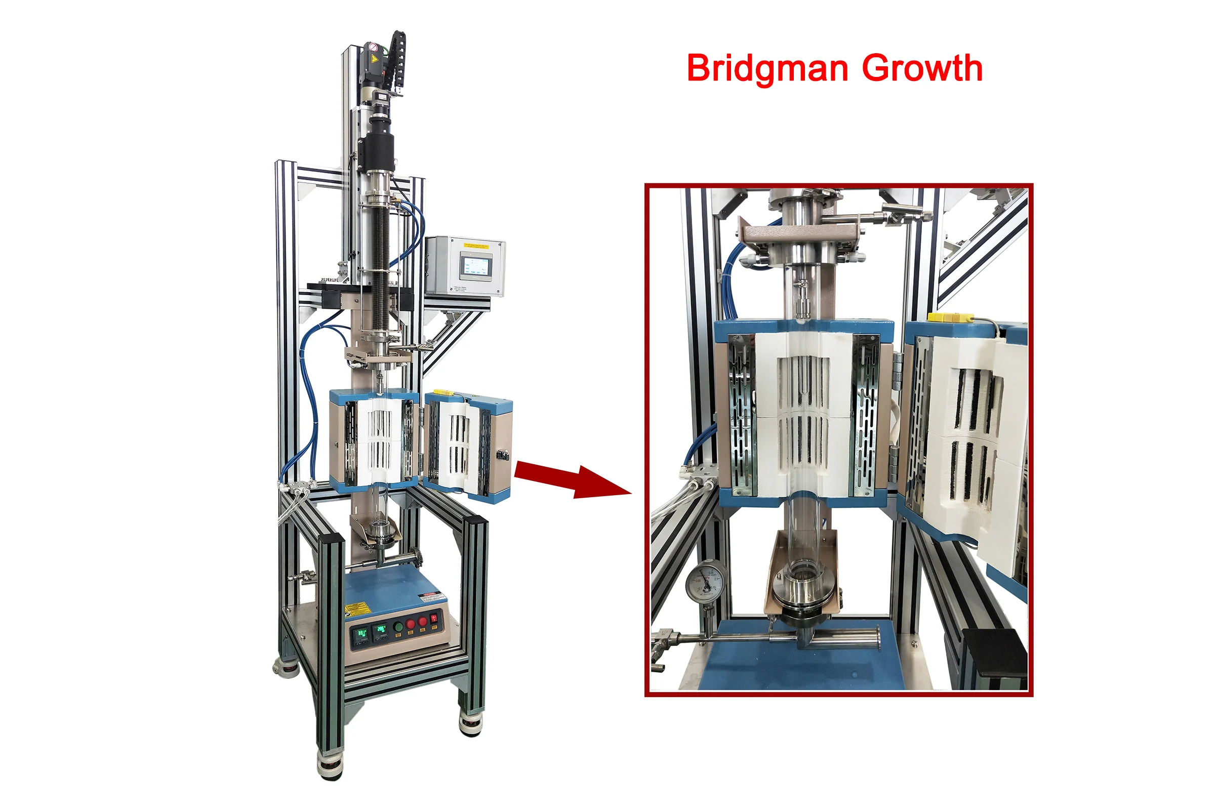 1100 °C Max. Hybrid Compact Crystal Grower For Both CZ & Bridgman w/ Atmosphere Control - OTF-1200X-SCB - Image 4