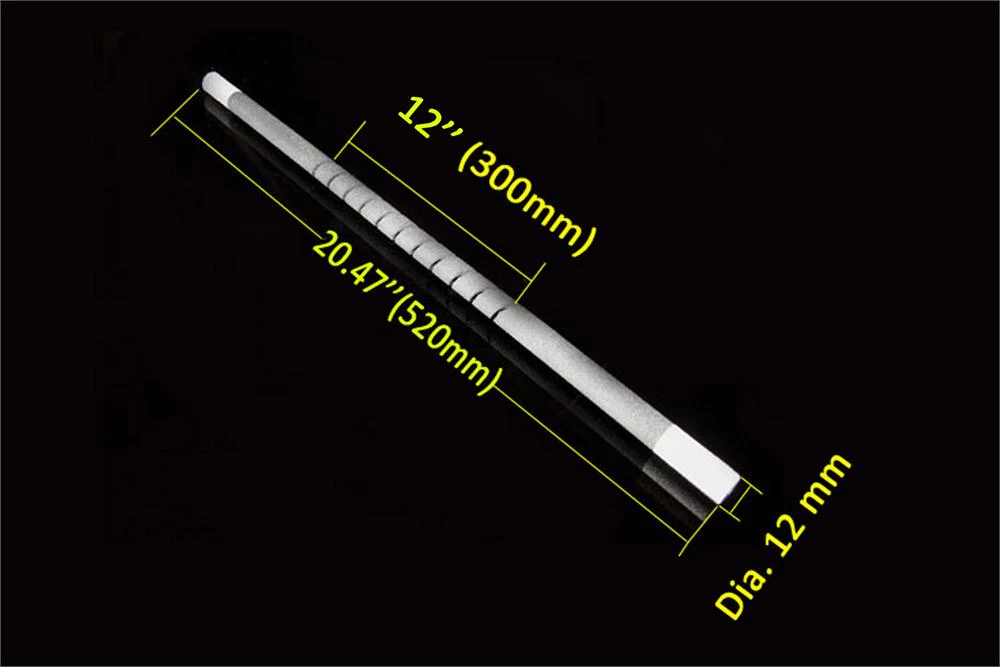 1650°C Grade Kanthal SiC Heating Element (12" Heating Zonex520mmL ) - 1600sp-HEL-12-LD