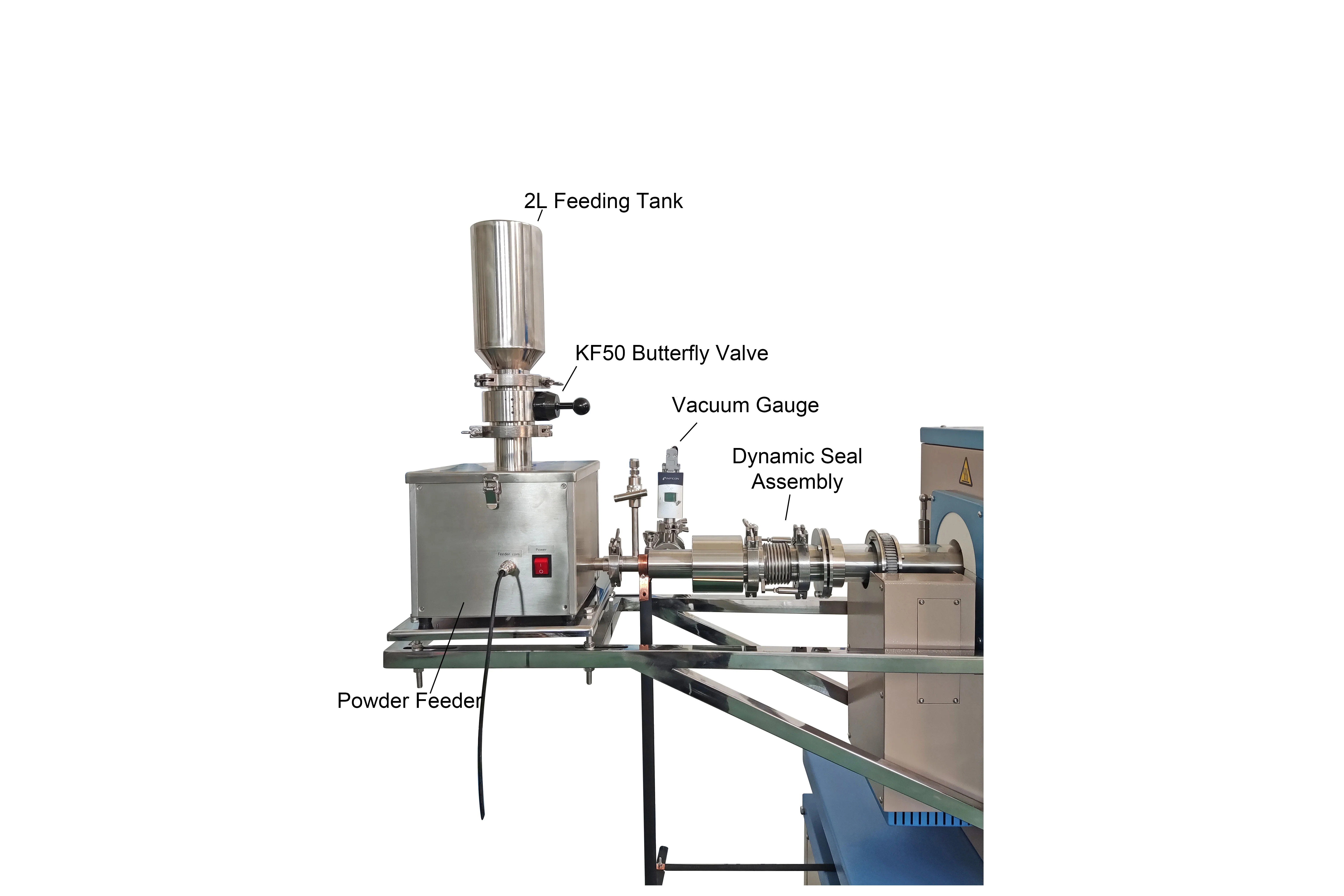 1200°C Max.  5" Rotary PE-CVD Tube Furnace w/ Feeding & Receiving - OTF-1200X-III-R5-PECVD - Image 3