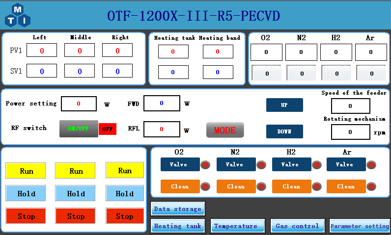 1200°C Max.  5" Rotary PE-CVD Tube Furnace w/ Feeding & Receiving - OTF-1200X-III-R5-PECVD - Image 6