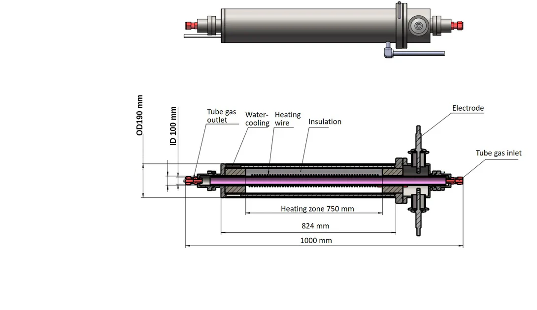 800℃ Max. 190mm O.D /100 mm I.D Tube Furnace for High Magnetic Field - GSL-800X-MH100