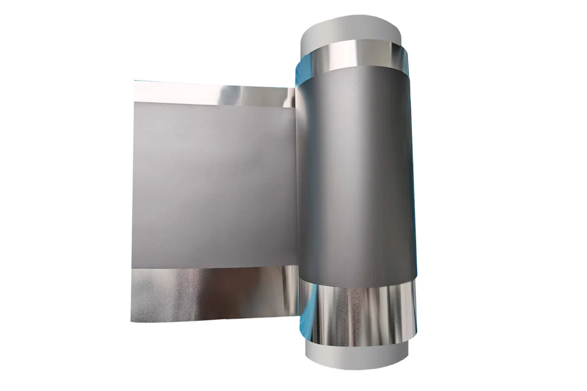 Single Side Conductive Carbon Coated Stainless Steel (SS316L) Foil for Aqueous Battery Cathode Current Collector (W180 mm x T31 um), 1 kg/roll, CCSS-30u180ss