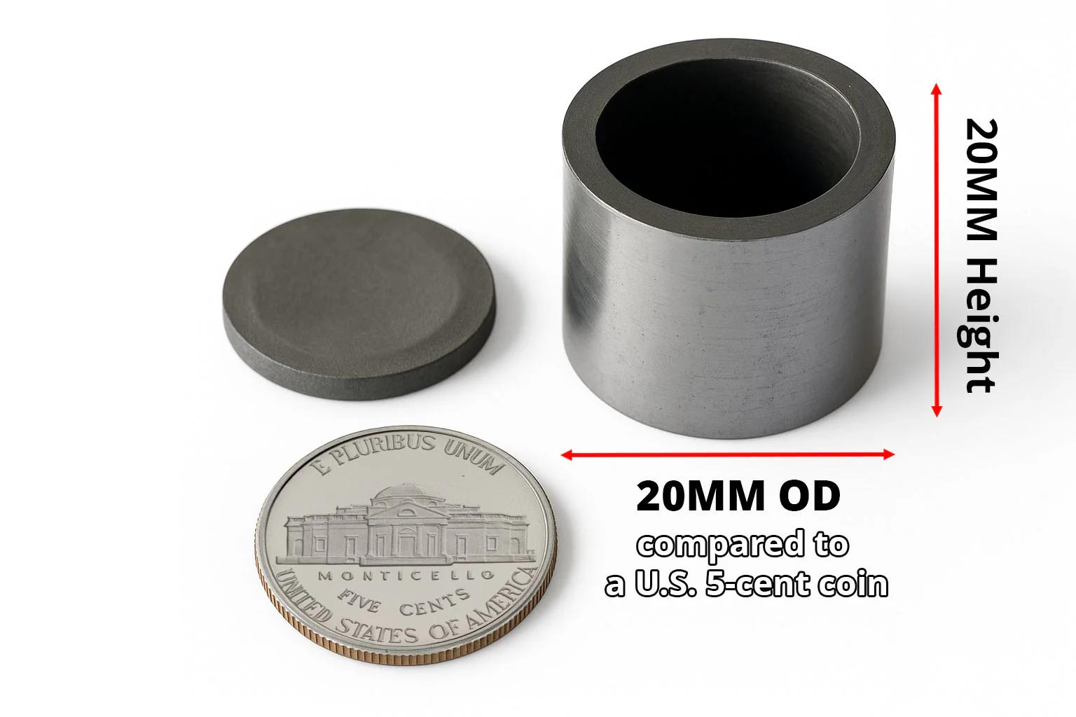 20mm * 20mm Cylindrical Graphite Crucible with Cover - CG2020WCA