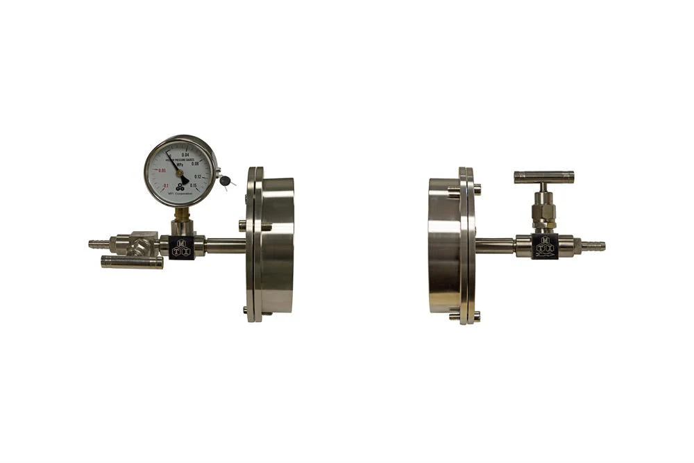 Vacuum Sealing Assembly (Flange Lip I.D. 104 mm) with Vacuum Gauge and Valves for Alumina Tube - FL104