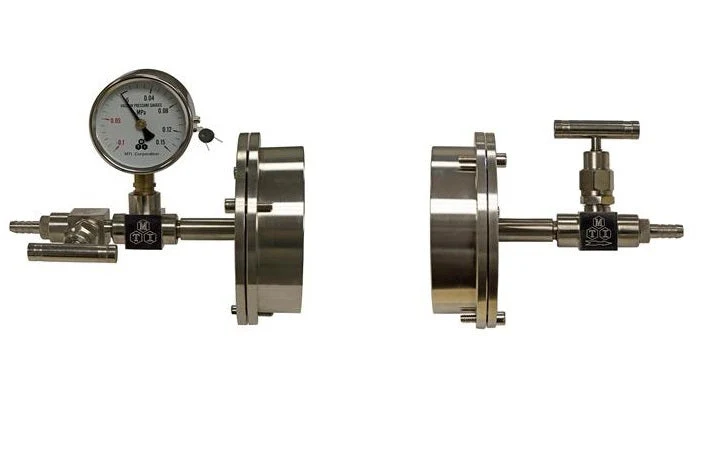 Vacuum Sealing Assembly for 82 mm dia Tube Furnace with Valve / Vacuum Meter - FL82