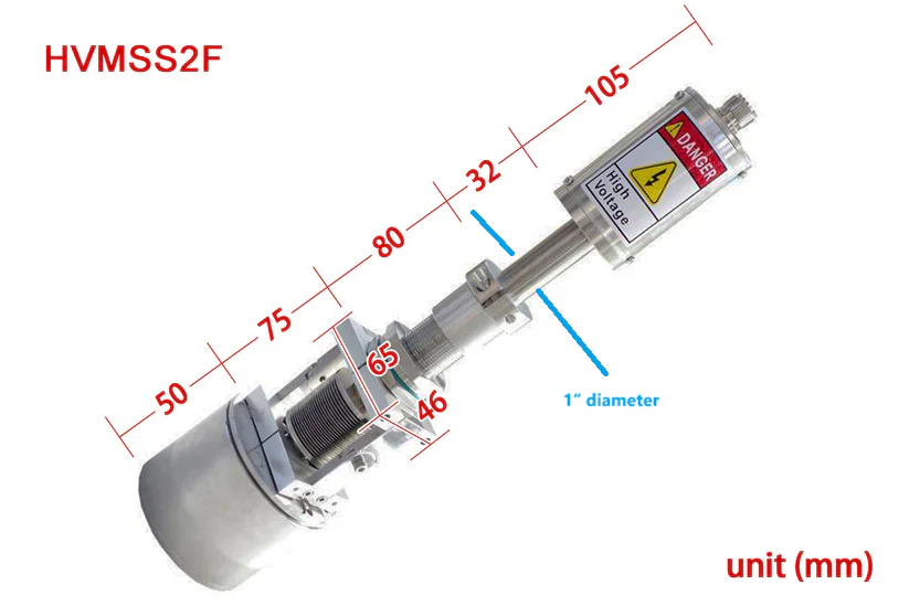 2" High Vacuum Magnetron Sputter Source with Flexible Head & Quick Connector - HVMSS-SPC-2F - Image 3
