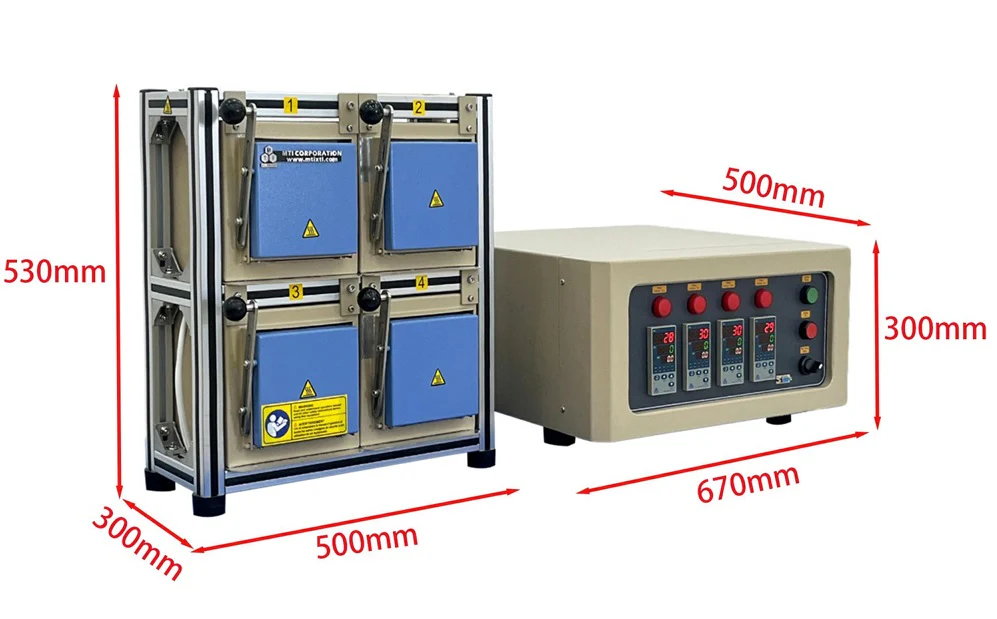 1100°C Four Chamber HTP Muffle Furnace w/ Programmable Temp. Controller - KSL1100XSMGI4 - Image 5