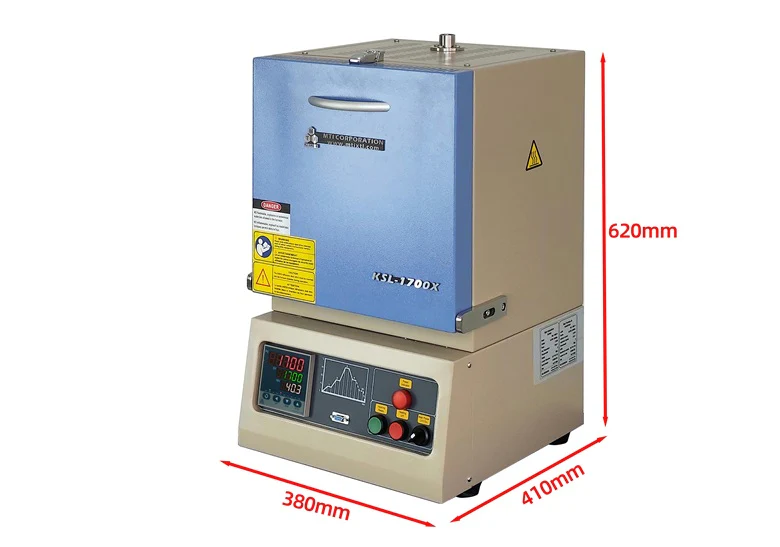 1700 °C Compact Muffle Furnace (4.7" Cubic, 1.7L) with Pulling Down Door & Programmable Controller - KSL-1700XS - Image 4