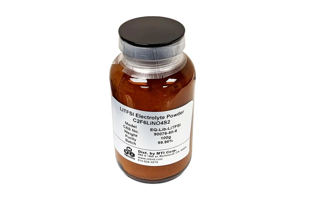 LiTFSI (Lithium bis(trifluoromethanesulfon)imide- C2F6LiNO4S2) Powder for Li-Ion Battery Electrolyte, 20g or 100g/bottle - Lib-LiTFSI