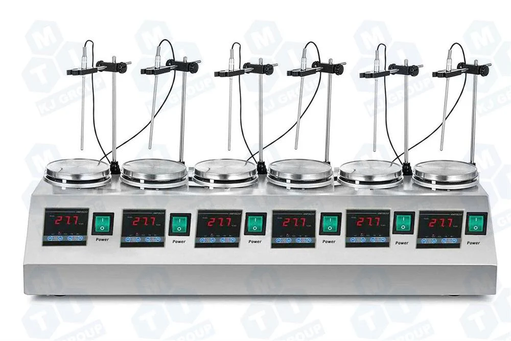 6 stations Digital Heating Plate (100oC) with Magnetic Stirrer(0-2400 RPM) - MS24K6HP-TG
