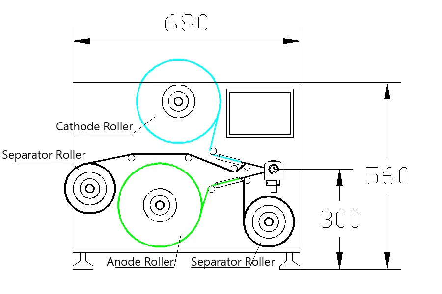 Manual Winding Machine for Electrodes of Cylinder or Prismatic Cell - MSK-112A-C - Image 5