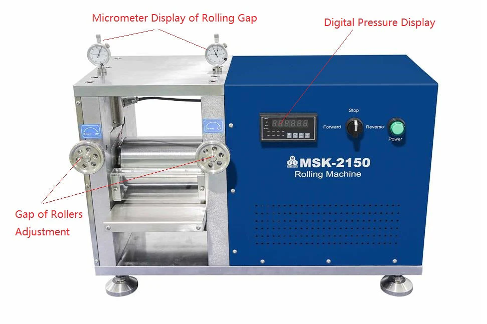 4T Max. and 6" Width Gap-Control Cold Rolling Press with Digital Pressure Display & R2R Option - MSK-2150-PD