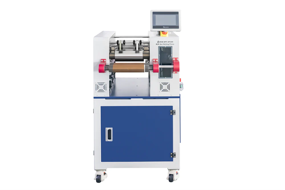Hot Rolling Press with Asynchronous Speed for Dry Electrode / Solid State Electrolyte Fabrication (Max. 200mm W, 15T, 150 °C) - MSK-BPC-DF200 - Image 2