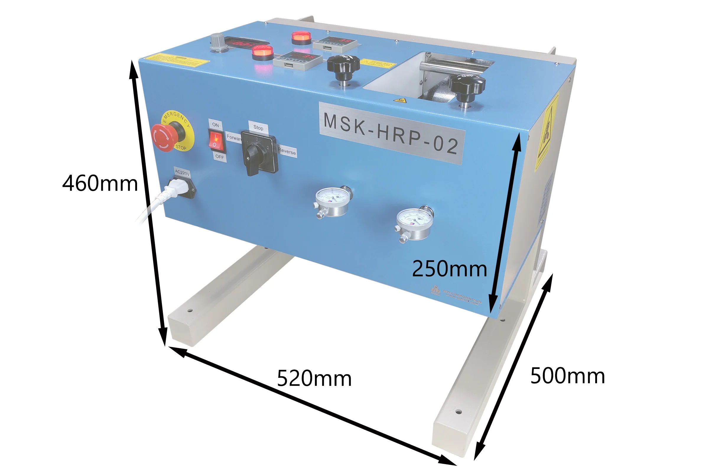 200C Max 4"W Vertical Hot Rolling Press w/ Dual Temperature Control (Ar Gas compatible) - MSK-HRP-02 - Image 2