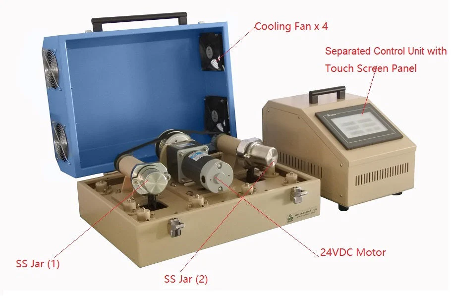 Dual Shaft Programmable Rotary & Shaker Ball Mill w/ 4 Jars - MSK-SFM-3-II