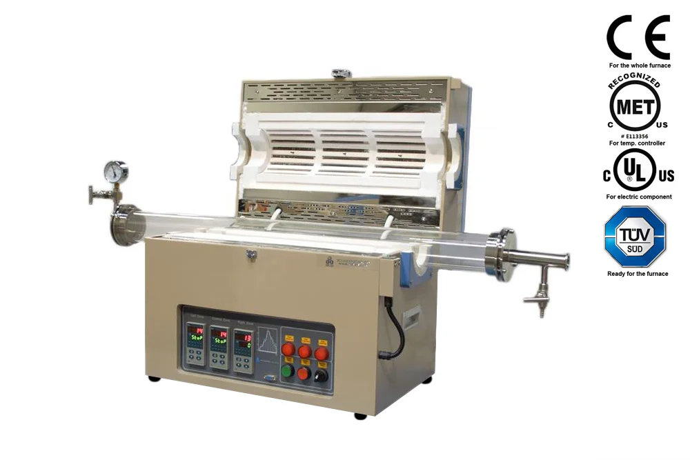 36" Three-Zone Split Tube Furnace w/ Optional Tube & Flange (3.14" / 5'' O.D, 1200C Max) - OTF1200XIII - Image 3