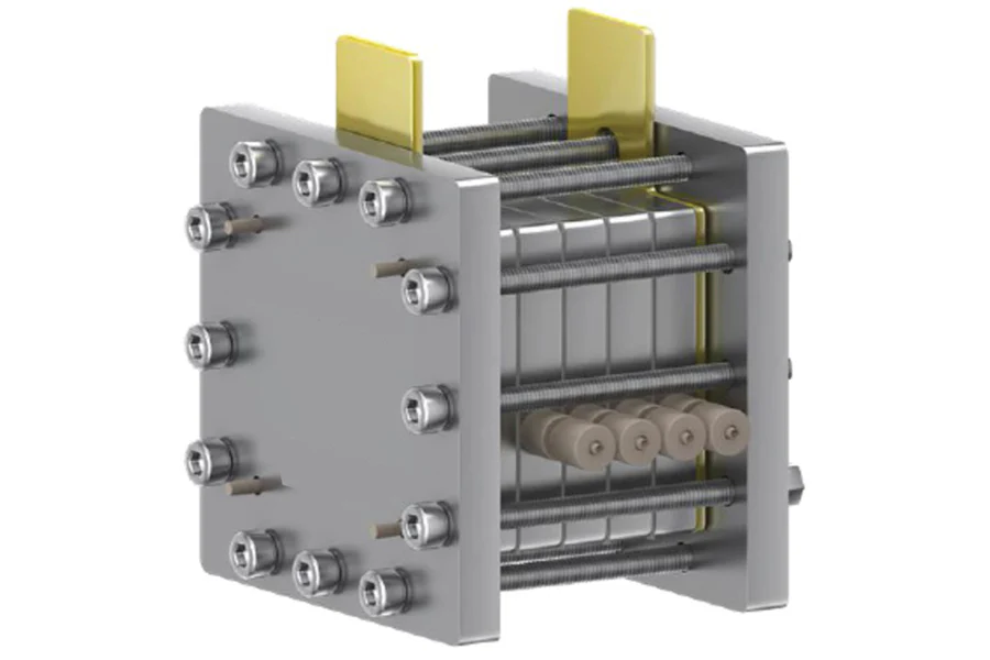 Redox Flow Battery & Electrolyzer Testing Cell Stack with Ti Plates and Snakelike Channels - RFB-SC