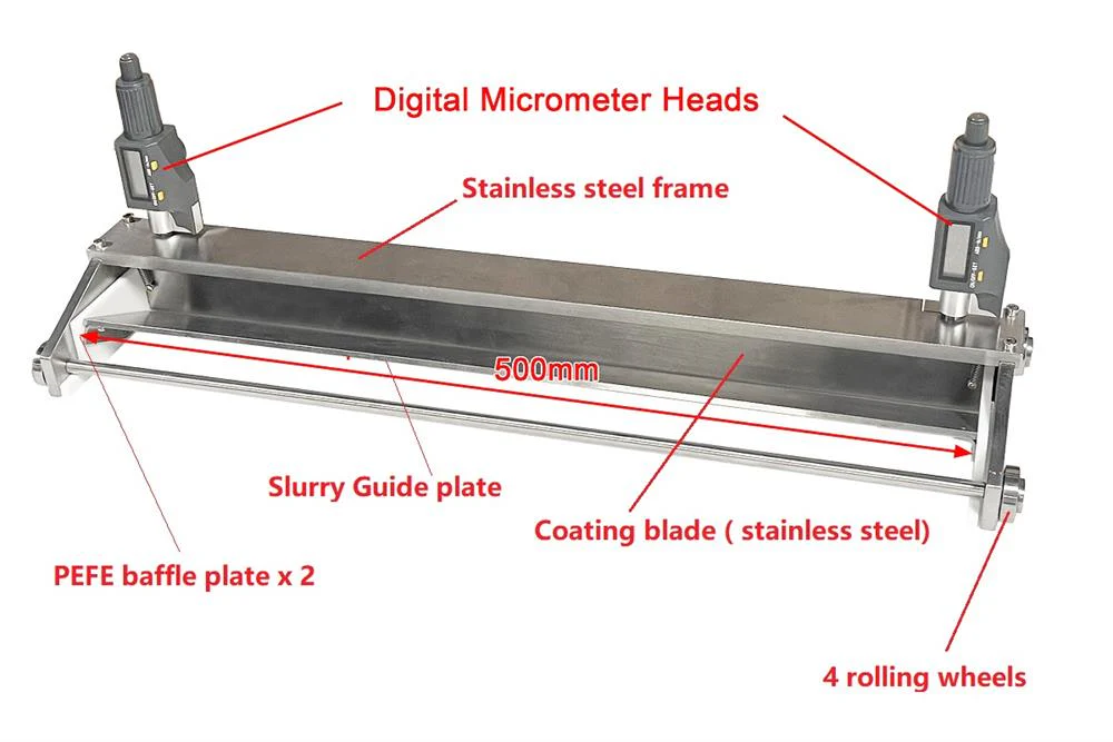 Micrometer Adjustable Film Applicator - 500 mm (film casting doctor blade) -SeKTQ500