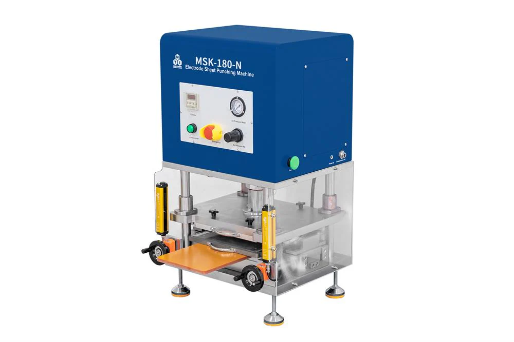 Semi-Automatic Die Cutter for Pouch Cell Electrodes (Max. 200 Lx200W, mm) & Optional Compatible to Glovebox - MSK-180-N