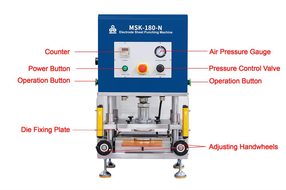 Semi-Automatic Die Cutter for Pouch Cell Electrodes (Max. 200 Lx200W, mm) & Optional Compatible to Glovebox - MSK-180-N - Image 2
