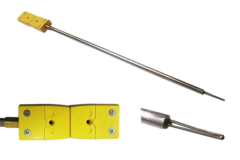 Thermocouple: K type 1/4"OD x 18" L with Alloy Sheath, Detective Probe and Male Plug for Calibration - TC-K-Cali-18S-RTP-LD
