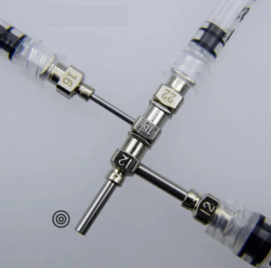 Tri-axial Nozzle Set with Triple Inlets for Eletrospinning - ES1U-TNoz - Image 2