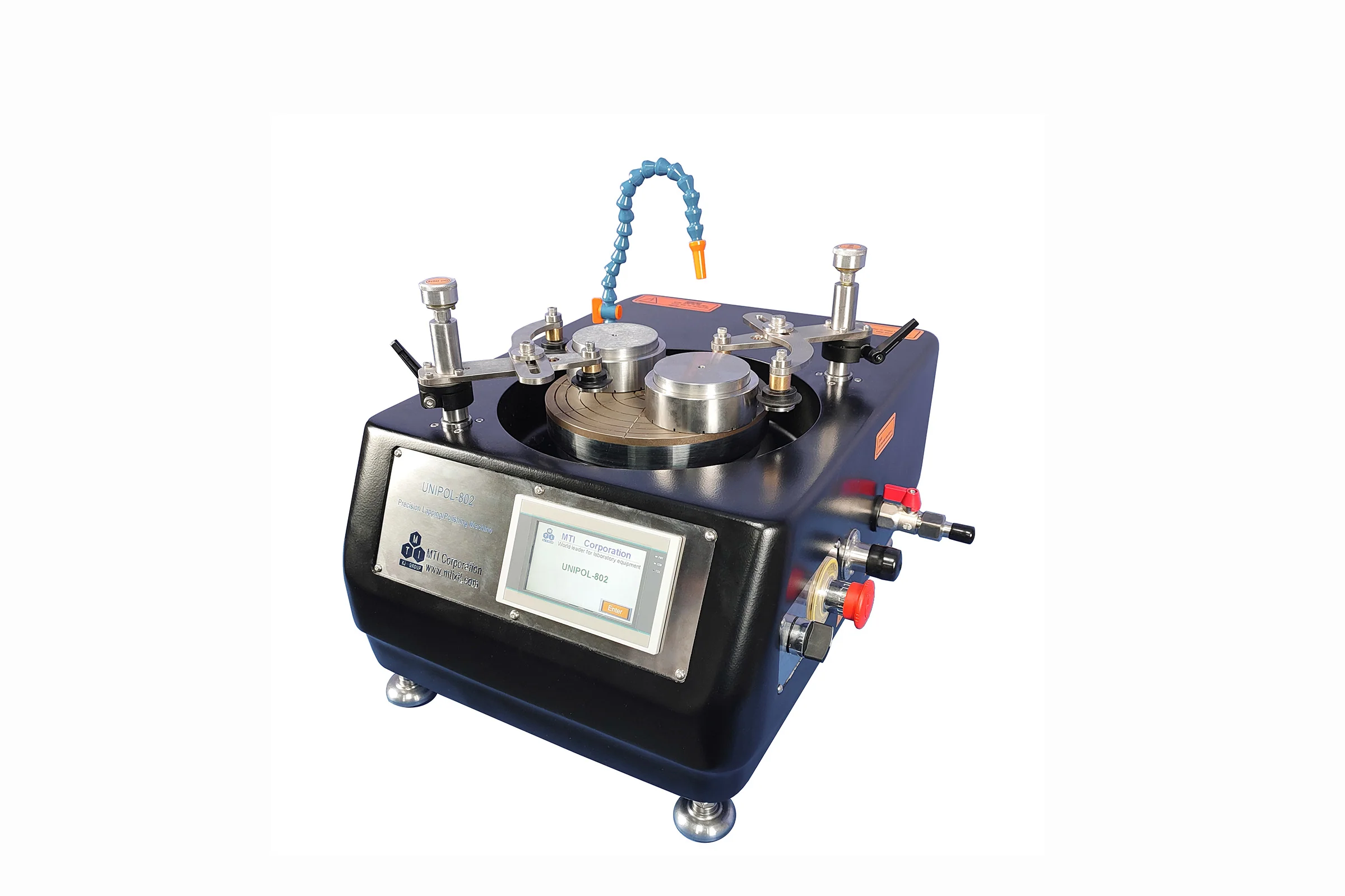 8" Lapping and Polishing Machine w/ Two work stations & Optional Slurry Feeder with Touch -Screen Control  - Unipol 802