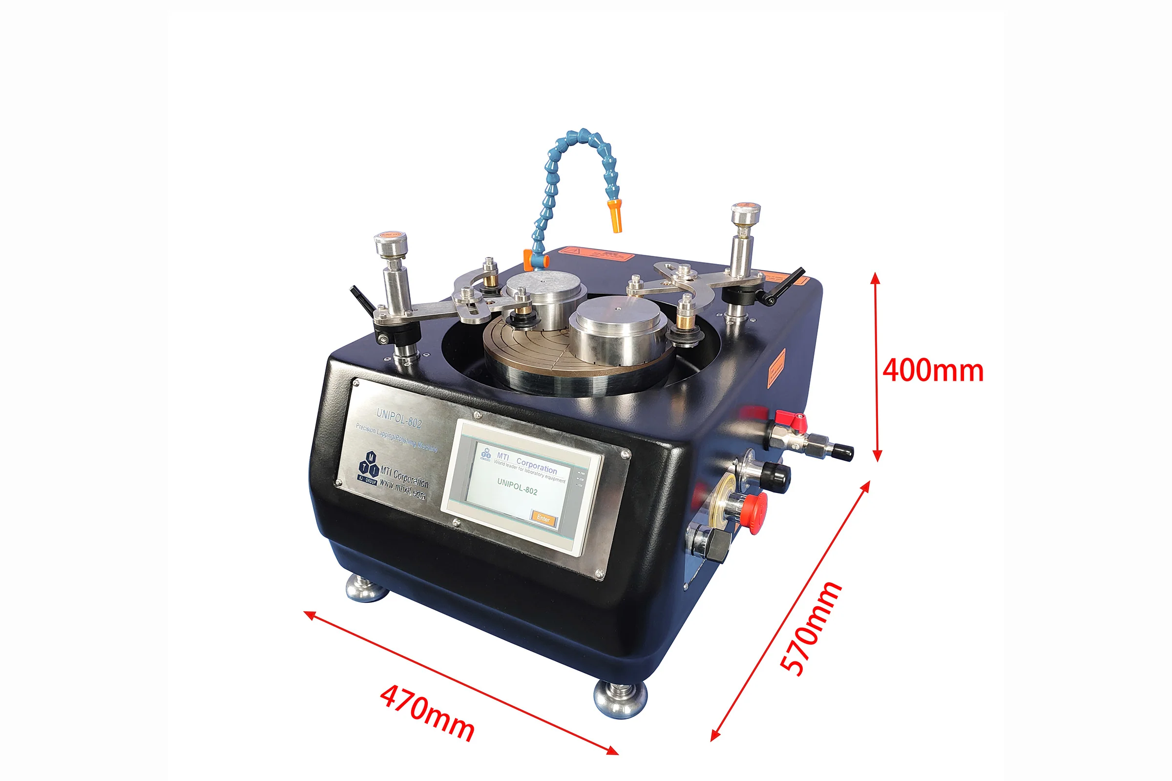 8" Lapping and Polishing Machine w/ Two work stations & Optional Slurry Feeder with Touch -Screen Control  - Unipol 802 - Image 2