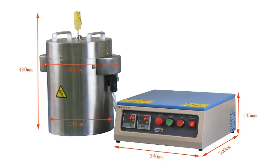 1000°C Vertical Crucible Furnace with 4.7" Dia x 8" H Chamber & SS316 Case - VBF1200S - Image 3