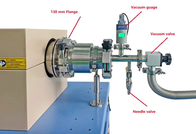 RF Magnetron Sputtering Powder Coater inside Rotary and Rocking Quartz Tube Chamber - VTC2RFC - Image 4