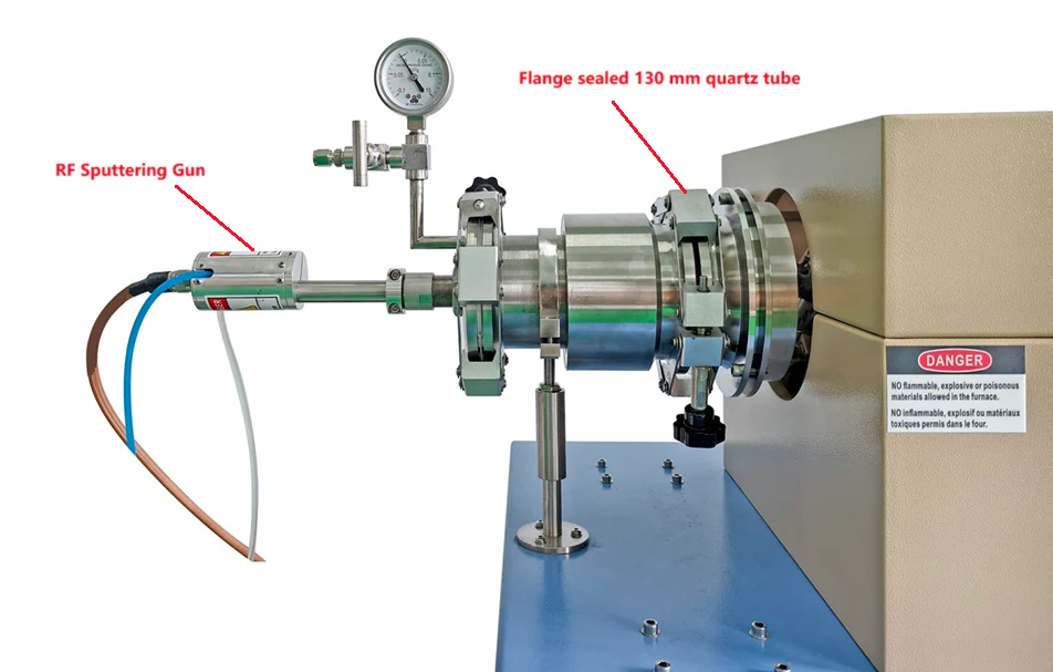 RF Magnetron Sputtering Powder Coater inside Rotary and Rocking Quartz Tube Chamber - VTC2RFC - Image 5